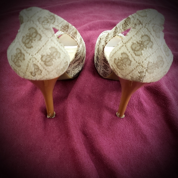 GUESS Hondo Stiletto Platform Pumps, brown G print - Picture 5 of 11